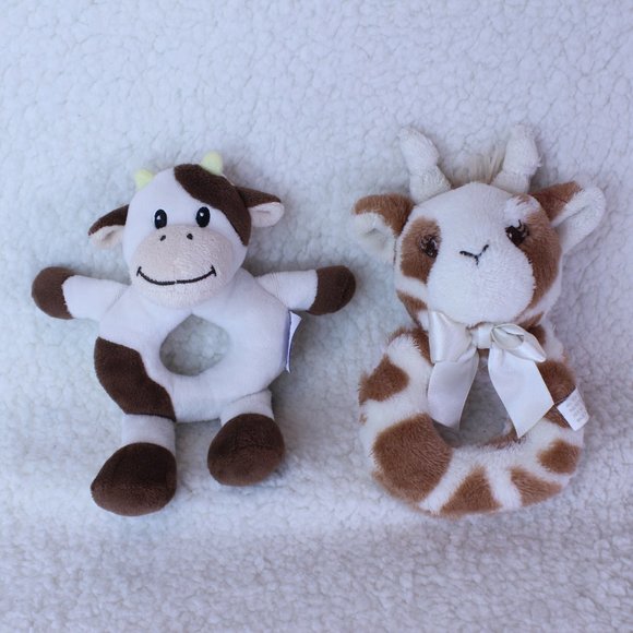 Lot of 2 GIRAFFE HAND WRIST RATTLERS Baby Infant TOYS Plush Stuffed Animals - Picture 5 of 5